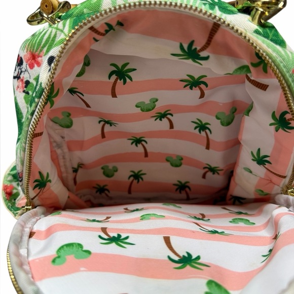 Loungefly Disney Mickey Mouse Tropical Leaf Backpack White and Green main image 4